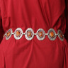 Chain belt with orange stones - set of 5