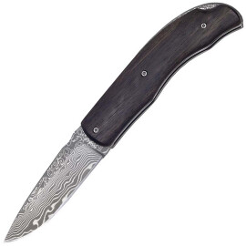 Damaškový kapesní nůž v dřevěném dárkovém pouzdře