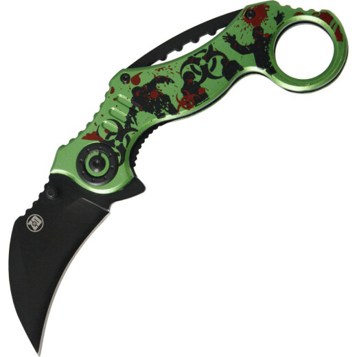 Kapesní nůž zelený Zombie Dead Karambit