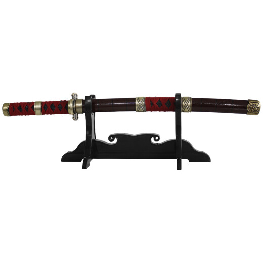 Mini samurajský meč červeno-černý, dekorace
