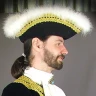 Tricorn hat with feather puff