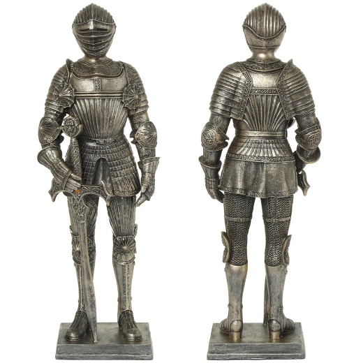 Knight in a richly fluted armor, figure