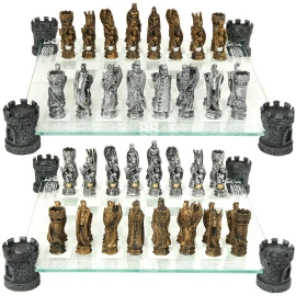 Schachfiguren Ritter und Drachen