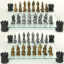 Chess set Knights with pawns