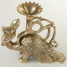 Medieval brass candleholder Dragon rider