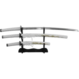 Samuraischwerter Garnitur White Dragon, 4-teilig