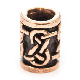 Celtic hair or beard bead with never-ending knot pattern