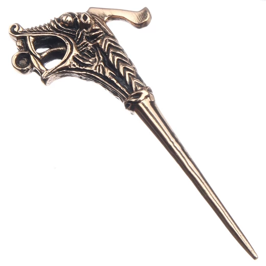 Viking Cloak Pin, gripping beast in Oseberg style, 67mm
