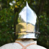 Beckenhaube mit Klappvisier und Zwiebel-Top, Mittelalter-Helm