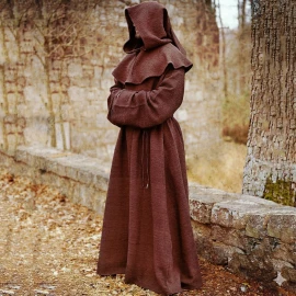 Medieval Monk's Robe with Hood (Habit) | Friar or Wizard LARP Costume