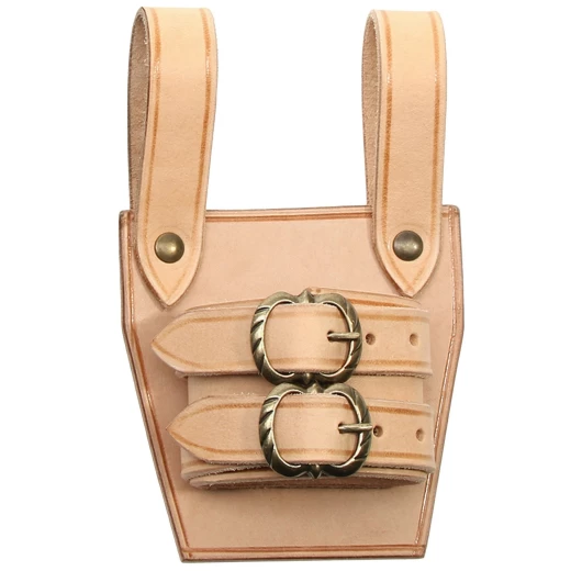Bright Natural Leather Sword Frog with Adjustable Decorative Buckles - Outlet