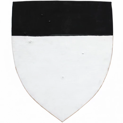 Zweifarbiger Ritterschild mit Templer-Geist und reiner heraldischer Fläche