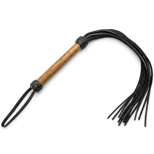 Leather Flogger with Hardwood Handle