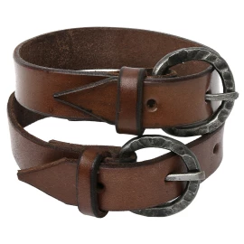Professional Grade Cowhide Armour Straps with Hand-Forged Buckles, Pair - Outlet