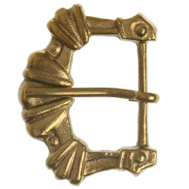 Mittelalterliche Messing-Gürtelschnalle mit Riffelung, frühe Gotik 1200-1330 - Outlet