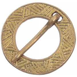 Mittelalterliche Ringfibel mit geometrischem Muster – Messing - Outlet