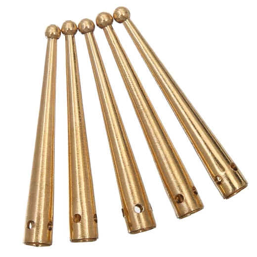 Středověké mosazné nákončí na tkanice s ozdobným kulovým hrotem (1ks) - Outlet