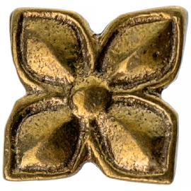 Gothic Quatrefoil Brass Mount – Decorative Stud for Leather Belts and Gear - Outlet