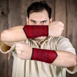 Lederarmschienen "Twin Dragons" mit keltischem Motiv - Outlet