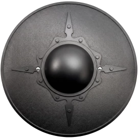Black Historical Training Round Shield Targe of Durable Polypropylene - Outlet