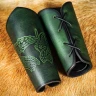 Twin Dragons Leather Bracers with Celtic Motif - Outlet